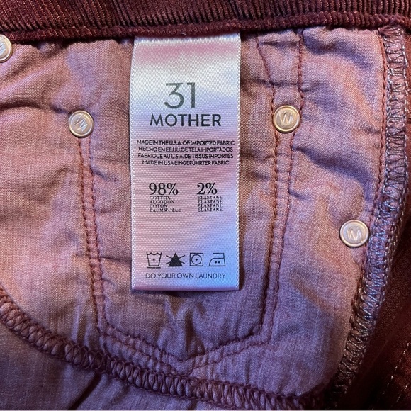 Mother The Looker Little Bit Country Corduroy Red Pants Size 31 - Picture 8 of 9